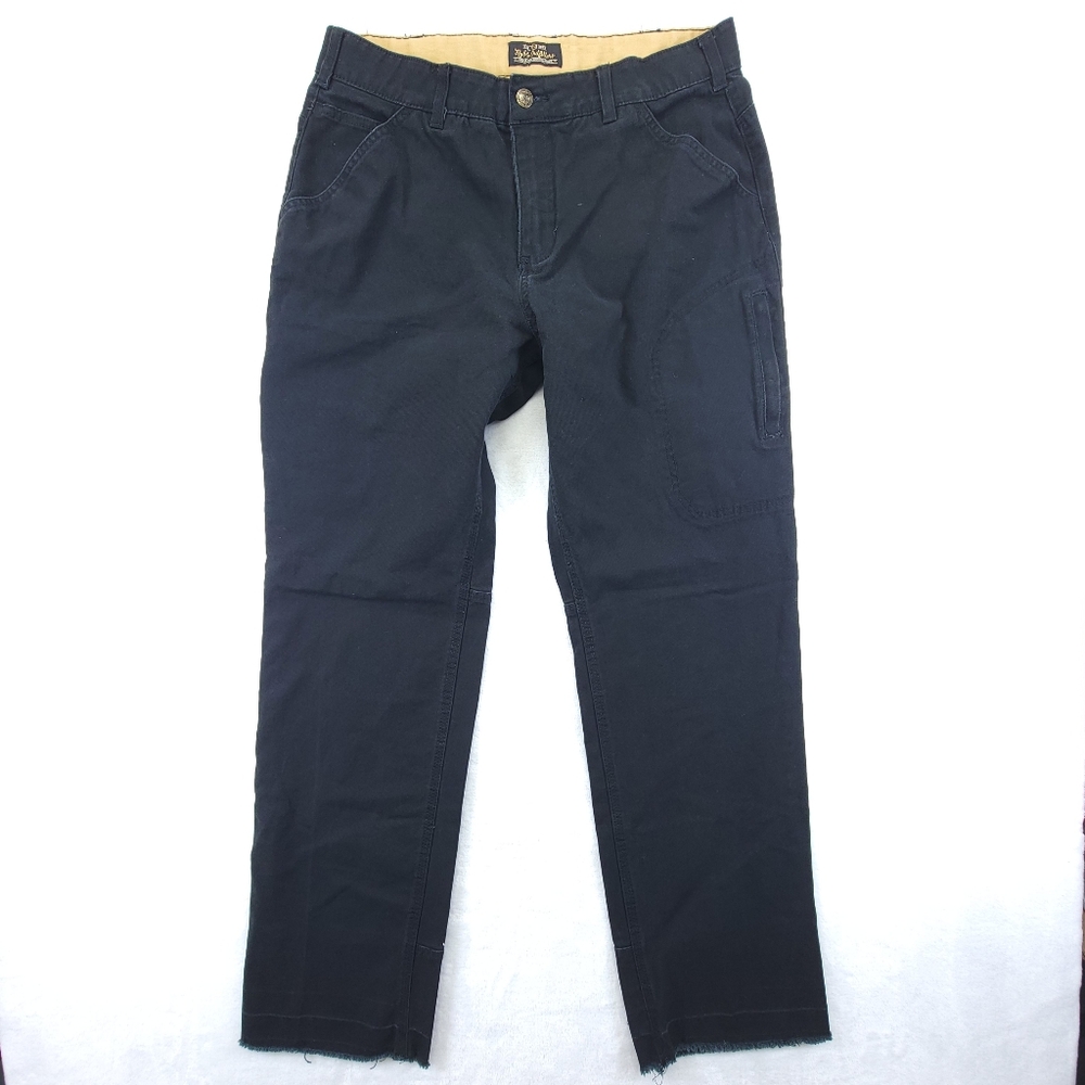 Noble Outfitters Pants Women's Black Cargo Jean Straight Leg Raw Hem Size 14